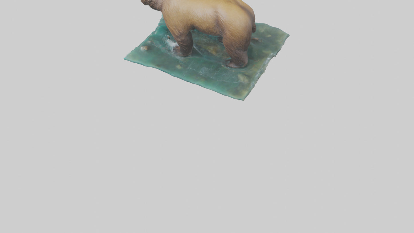 3D model Grizzly Bear fishing model VR / AR / low-poly
