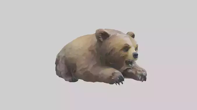 Grizzly Cub playing model VR / AR / low-poly