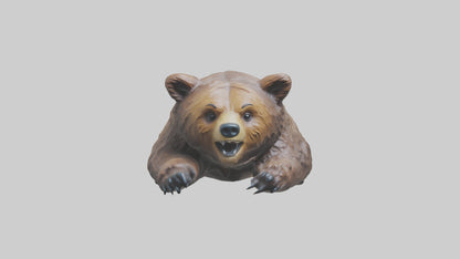 Grizzly Cub playing model VR / AR / low-poly