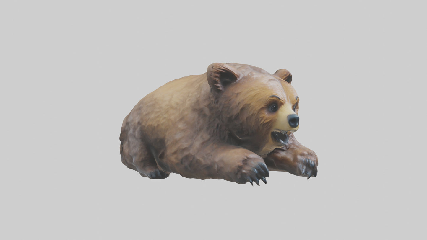 Grizzly Cub playing model VR / AR / low-poly