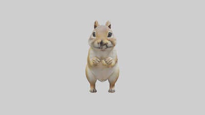 3D model Ground Squirrel standing alert model VR / AR / low-poly