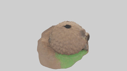3D model Groundhog emerging from hole model VR / AR / low-poly
