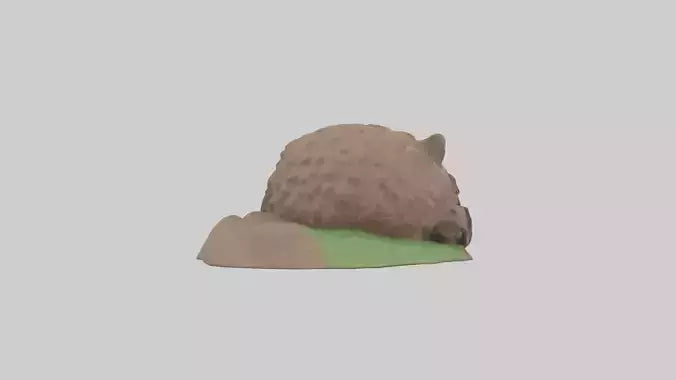 3D model Groundhog emerging from hole model VR / AR / low-poly