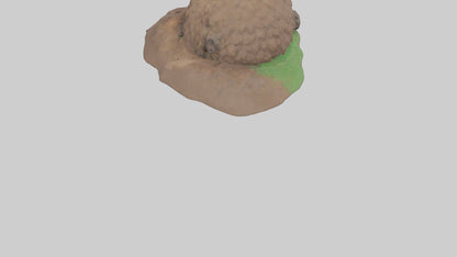 3D model Groundhog emerging from hole model VR / AR / low-poly