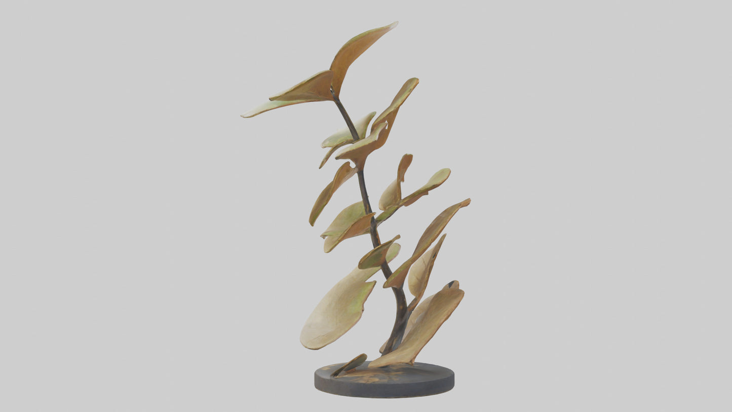 3D model Growing Leaf Spiral Sculpture model VR / AR / low-poly