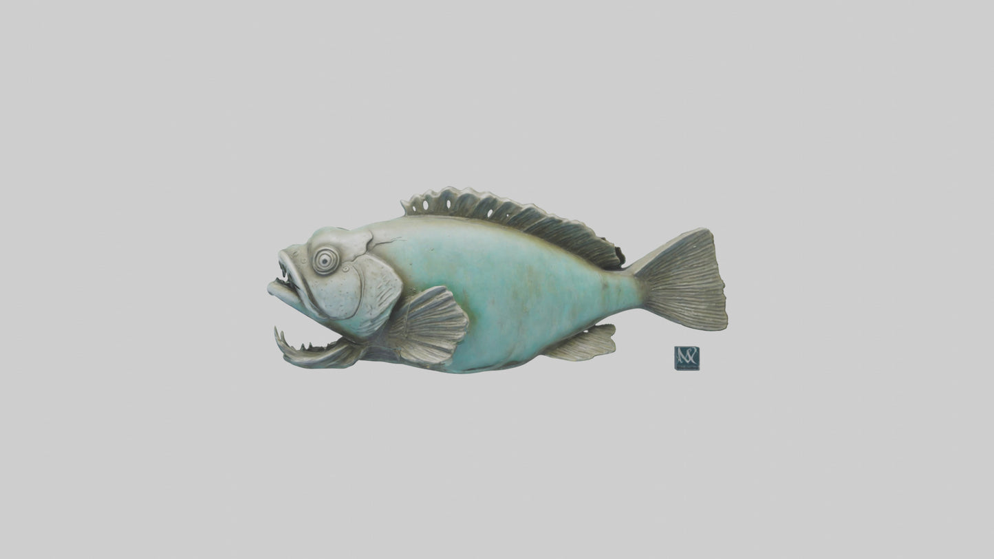 Grunt Fish statue model VR / AR / low-poly