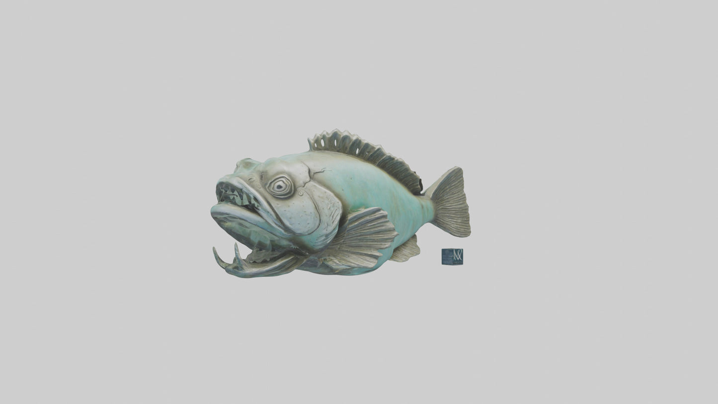Grunt Fish statue model VR / AR / low-poly