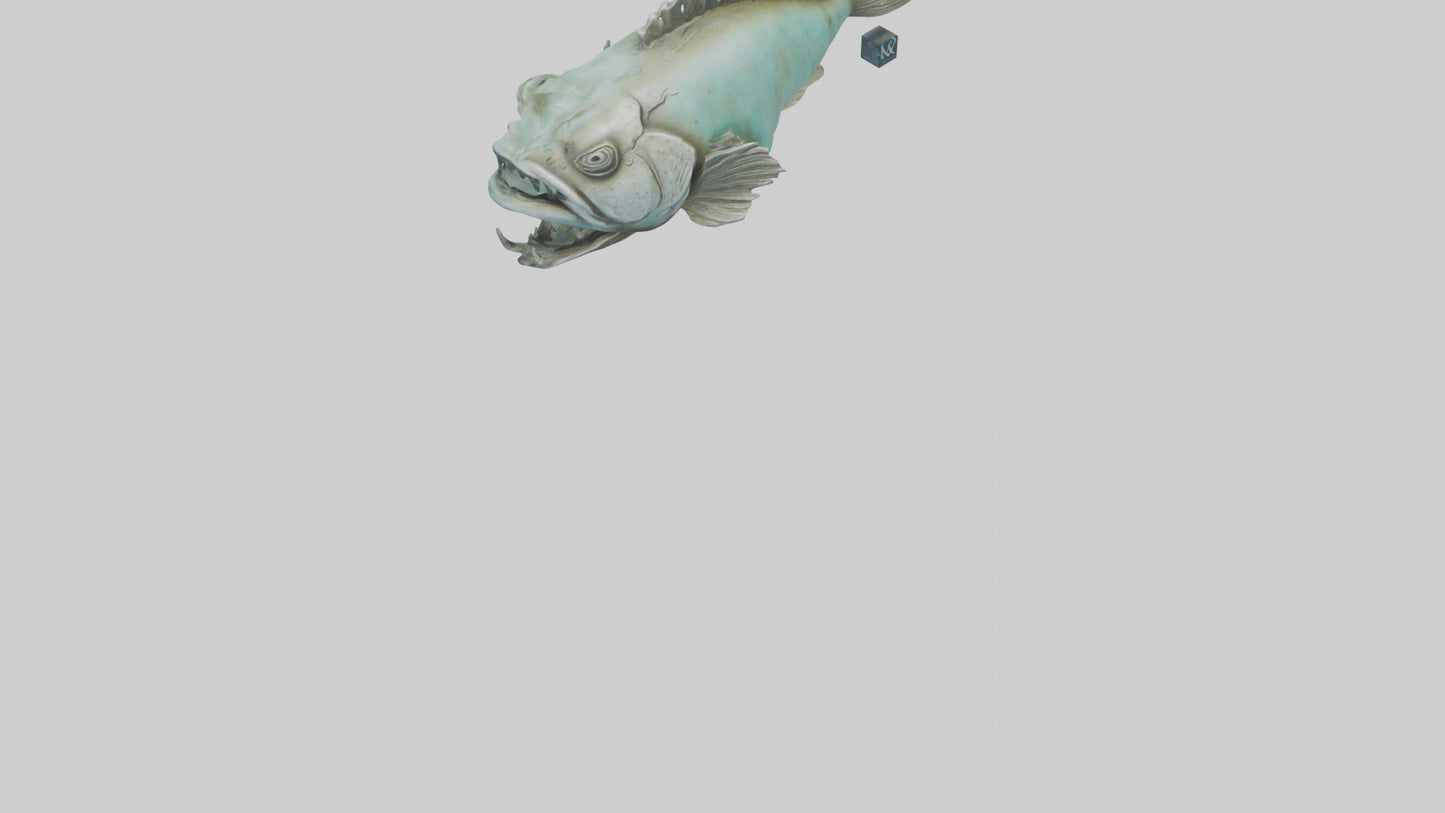 Grunt Fish statue model VR / AR / low-poly
