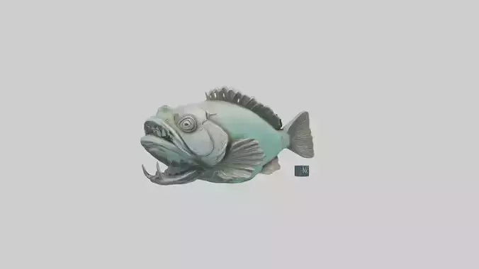 Grunt Fish statue model VR / AR / low-poly