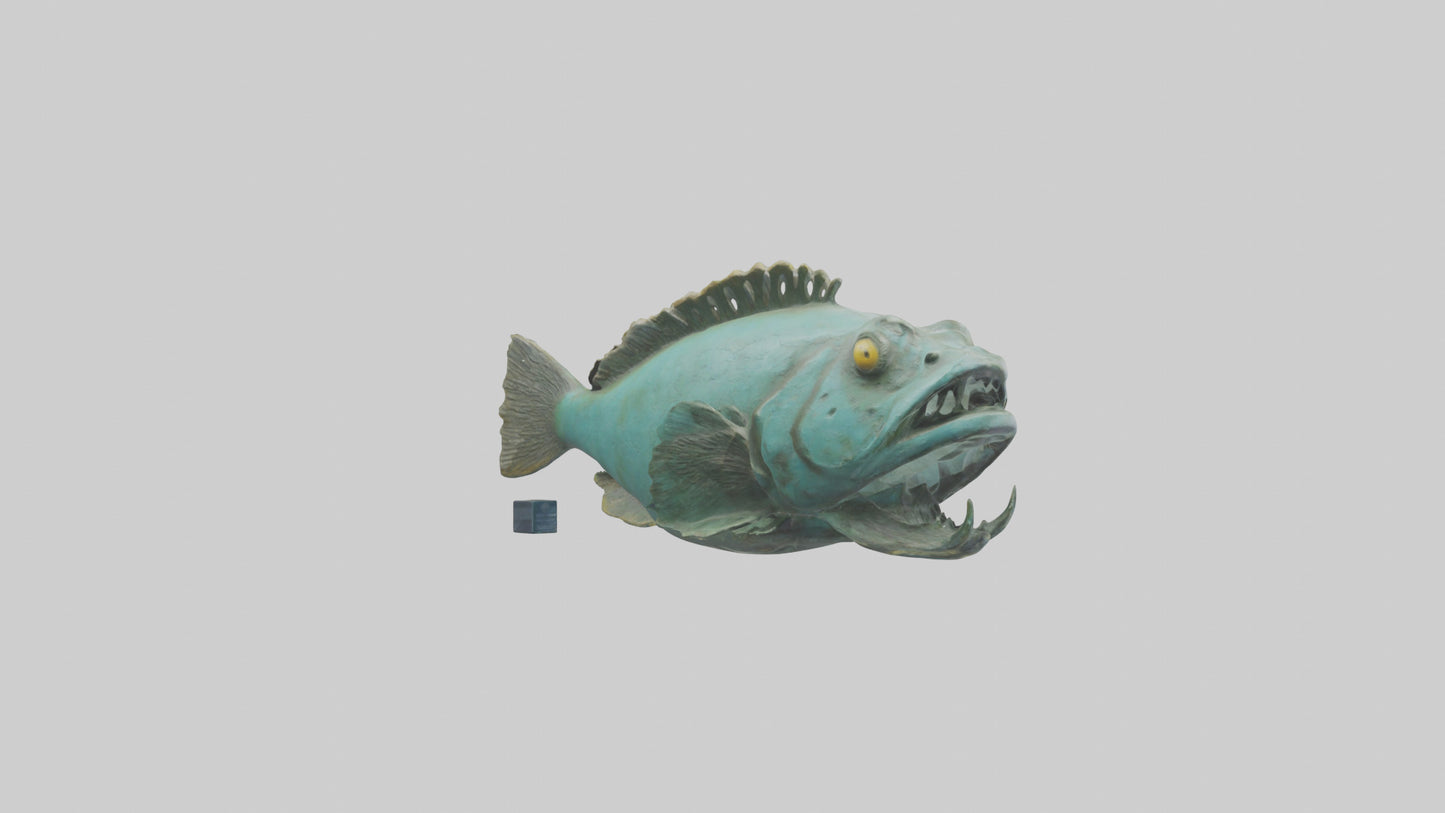 Grunt Fish statue model VR / AR / low-poly