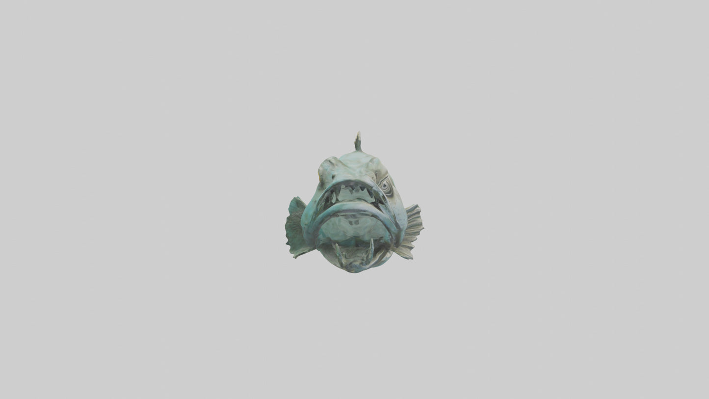 Grunt Fish statue model VR / AR / low-poly