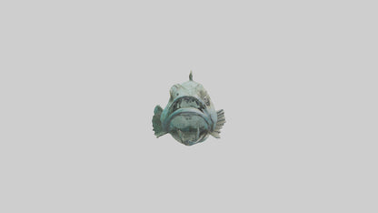 Grunt Fish statue model VR / AR / low-poly
