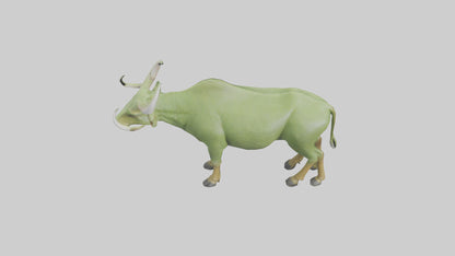 3D model Guar grazing in field model VR / AR / low-poly