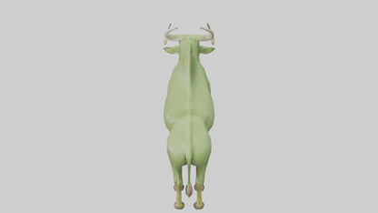 3D model Guar grazing in field model VR / AR / low-poly
