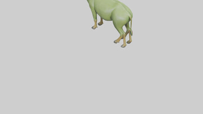 3D model Guar grazing in field model VR / AR / low-poly