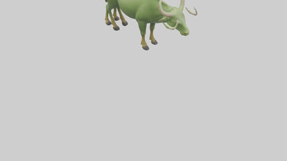 3D model Guar grazing in field model VR / AR / low-poly