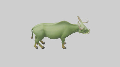 3D model Guar grazing in field model VR / AR / low-poly