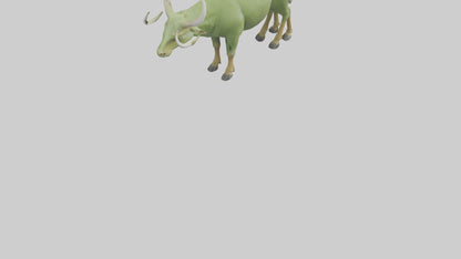 3D model Guar grazing in field model VR / AR / low-poly