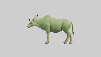 3D model Guar grazing in field model VR / AR / low-poly