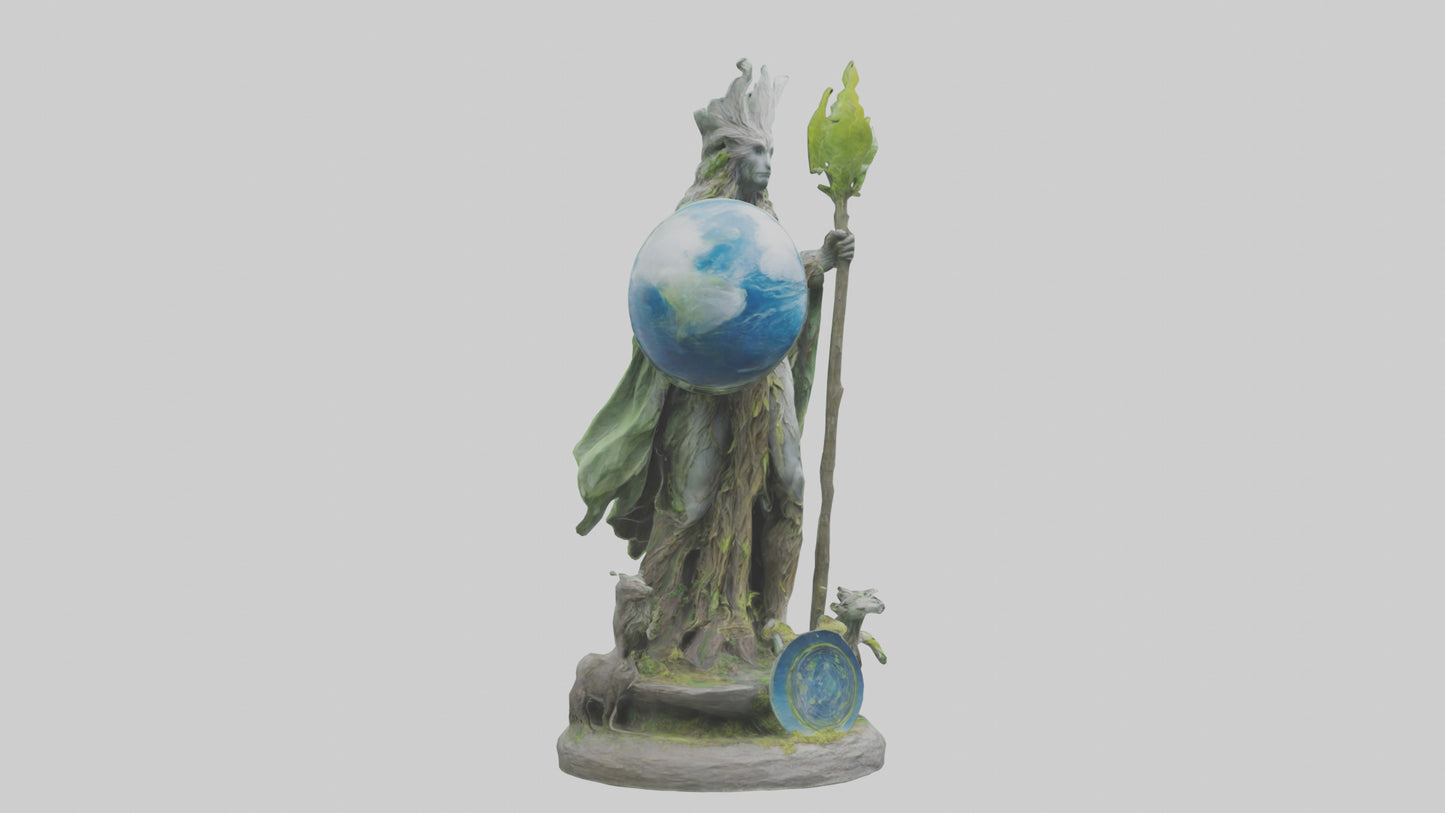 3D model Guardians of Earth and Nature Statue model VR / AR / low-poly