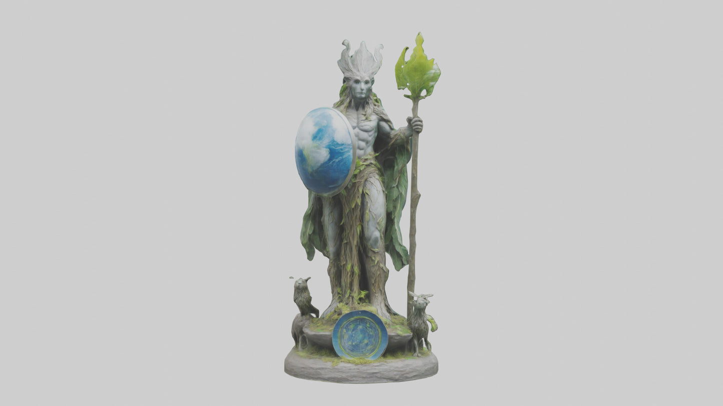 3D model Guardians of Earth and Nature Statue model VR / AR / low-poly