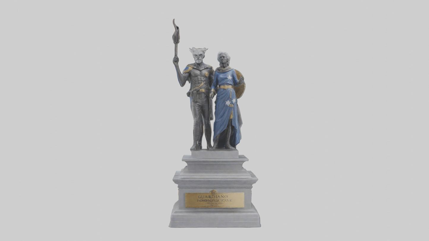 3D model Guardians of Independence statue model VR / AR / low-poly