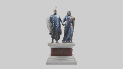 3D model Guardians of the Constitution statue model VR / AR / low-poly