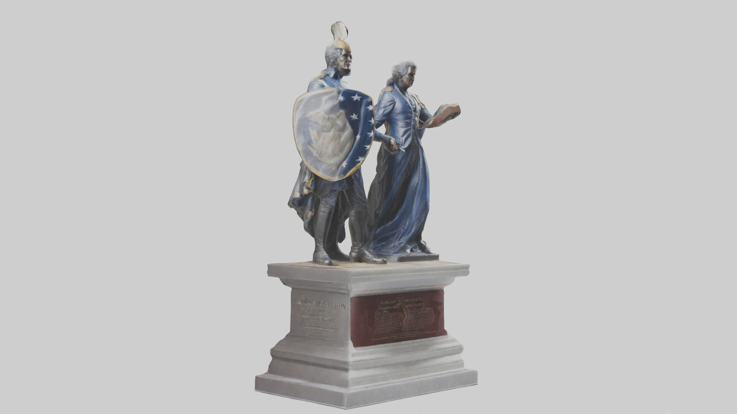 3D model Guardians of the Constitution statue model VR / AR / low-poly