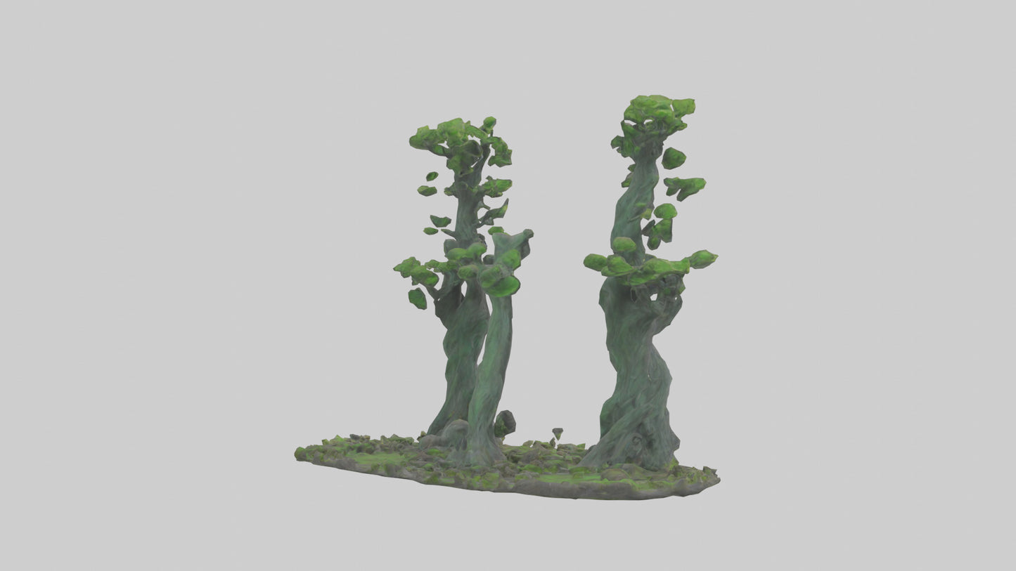 3D model Guardians of the Forest Statue model VR / AR / low-poly