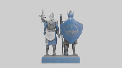 3D model Guardians of the Free World statue model VR / AR / low-poly