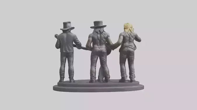 3D model Guns N Roses statue model VR / AR / low-poly