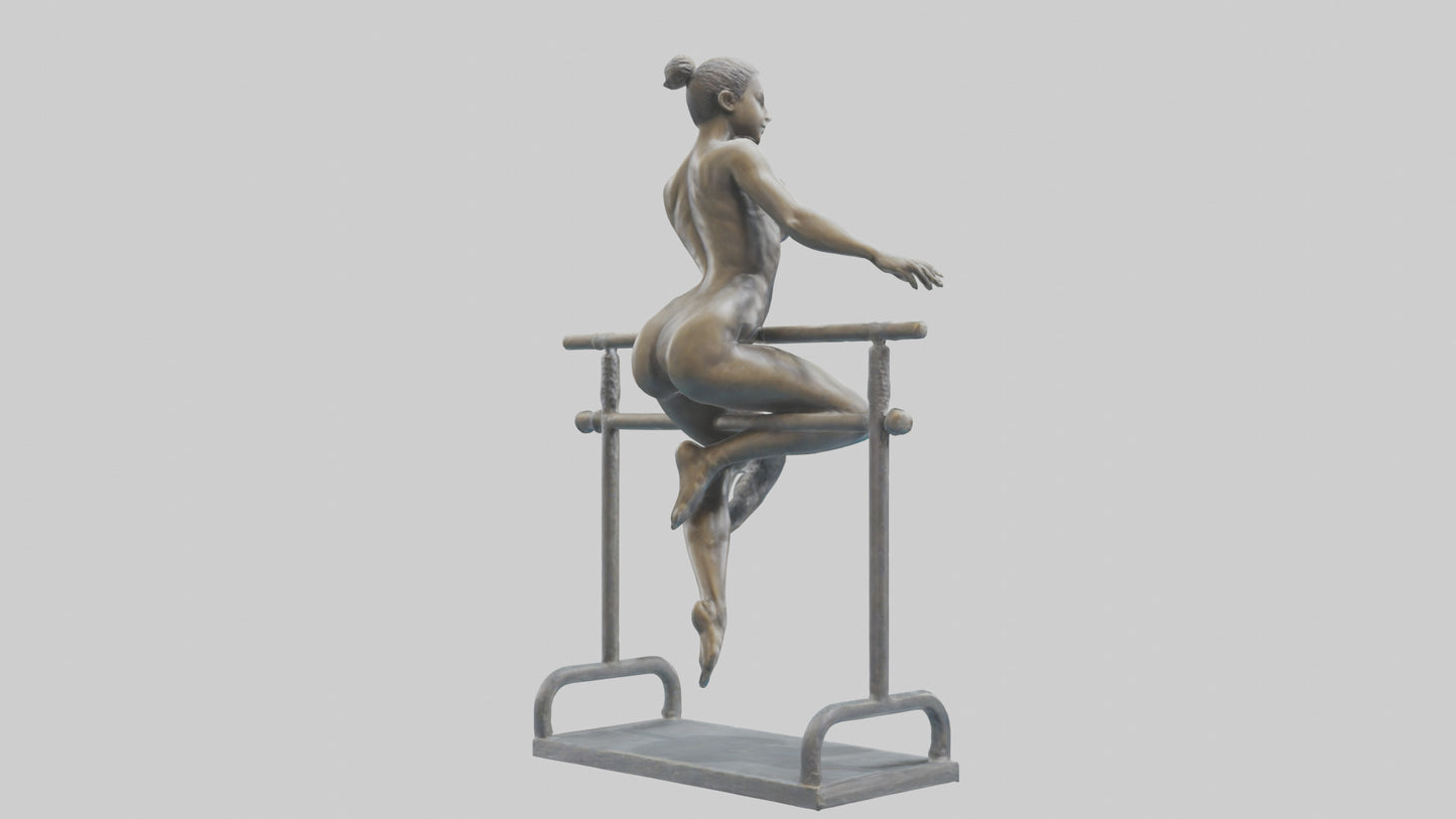 3D model Gymnast on Bars statue model VR / AR / low-poly