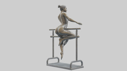 3D model Gymnast on Bars statue model VR / AR / low-poly