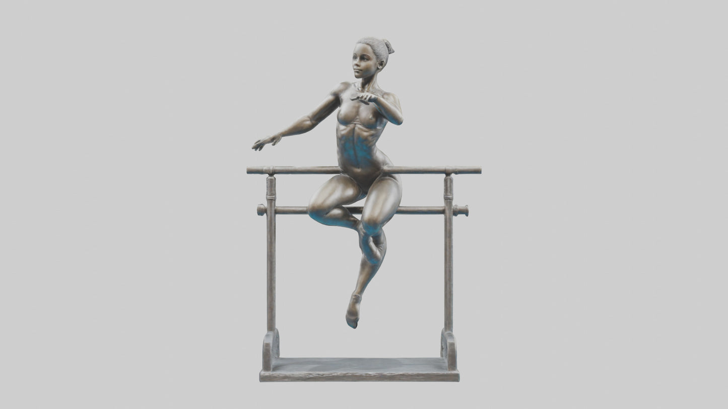 3D model Gymnast on Bars statue model VR / AR / low-poly