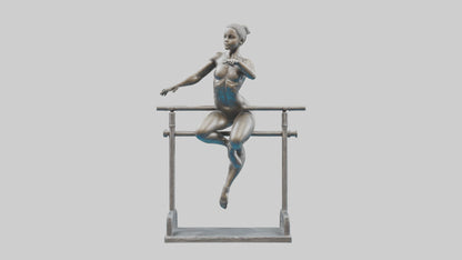 3D model Gymnast on Bars statue model VR / AR / low-poly