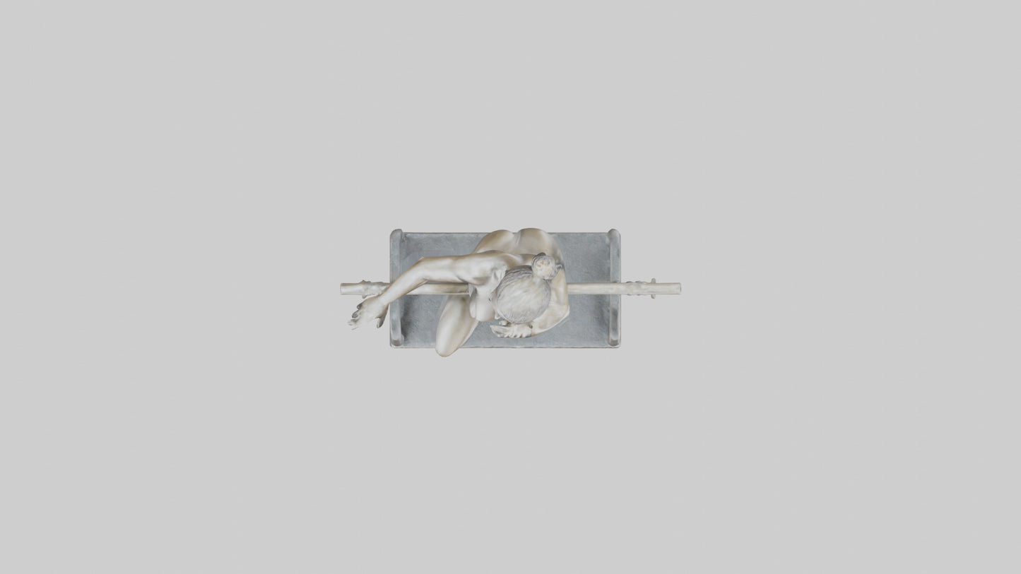 3D model Gymnast on Bars statue model VR / AR / low-poly