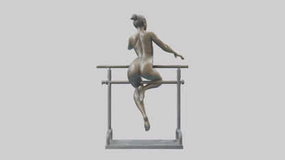 3D model Gymnast on Bars statue model VR / AR / low-poly