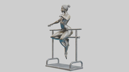 3D model Gymnast on Bars statue model VR / AR / low-poly