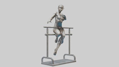3D model Gymnast on Bars statue model VR / AR / low-poly