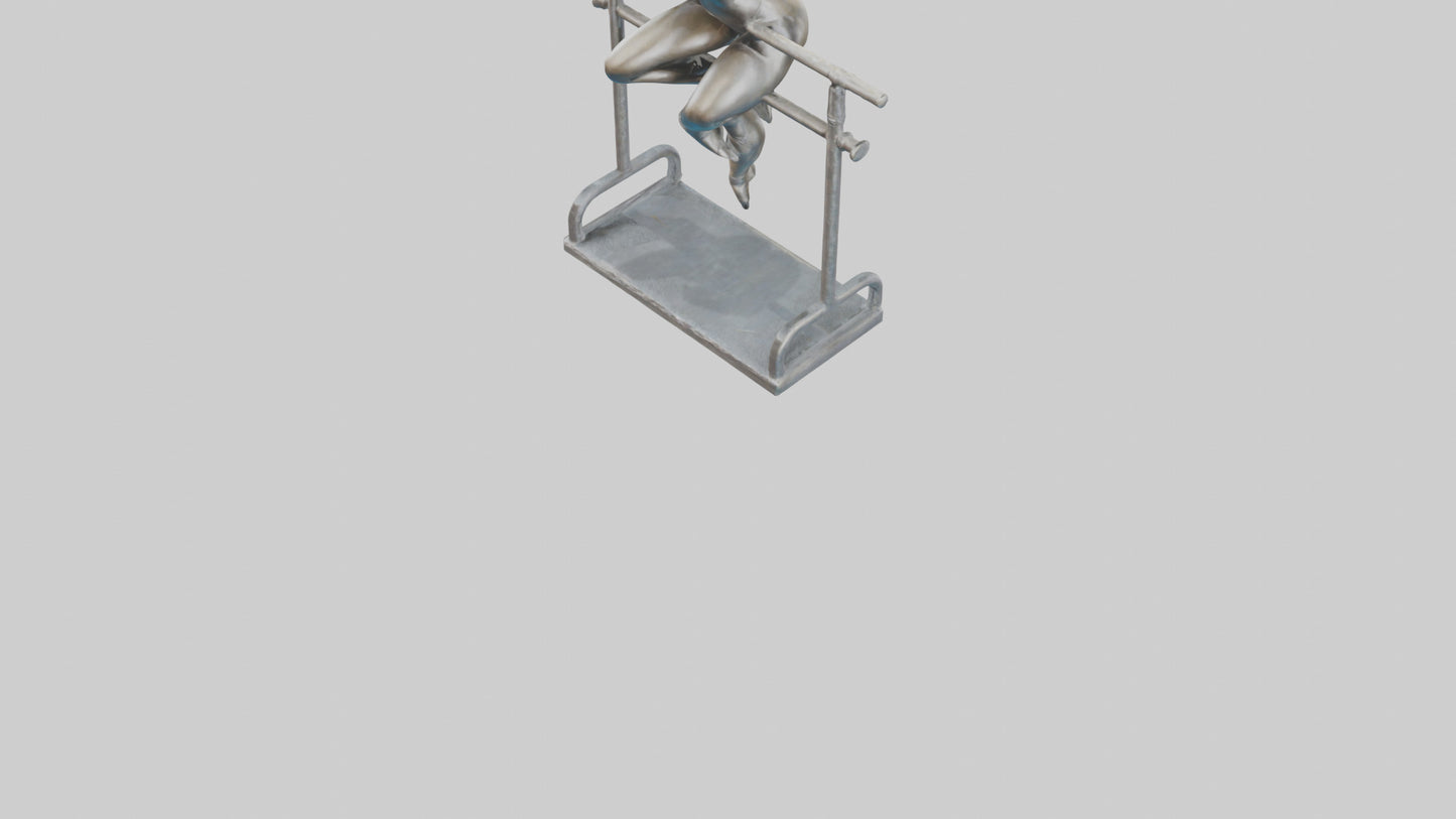 3D model Gymnast on Bars statue model VR / AR / low-poly