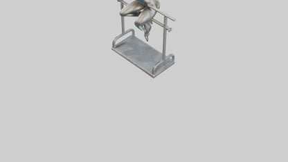 3D model Gymnast on Bars statue model VR / AR / low-poly