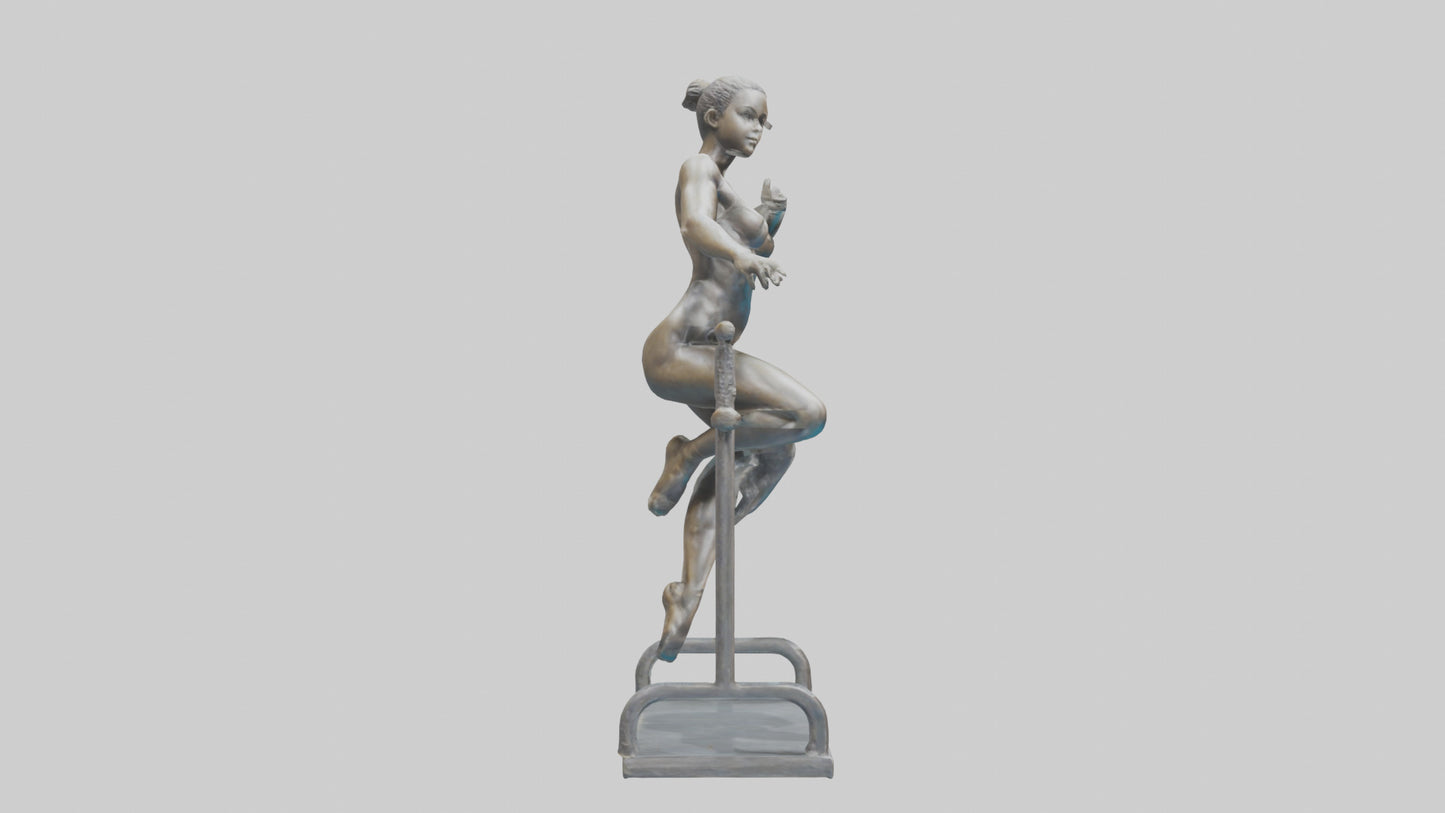 3D model Gymnast on Bars statue model VR / AR / low-poly