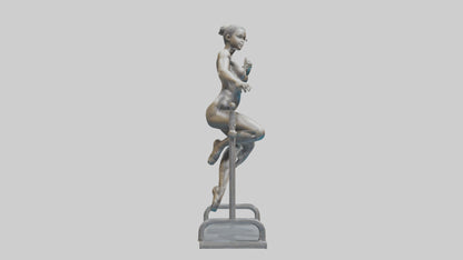 3D model Gymnast on Bars statue model VR / AR / low-poly