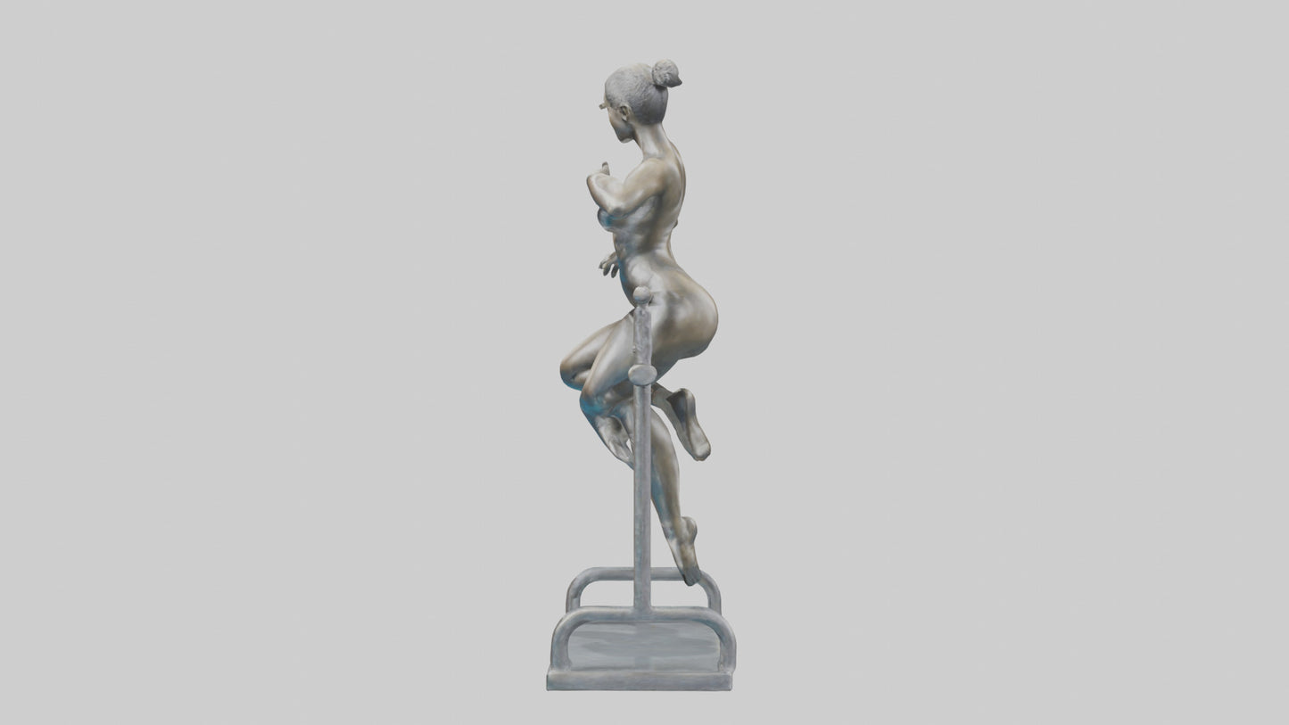 3D model Gymnast on Bars statue model VR / AR / low-poly