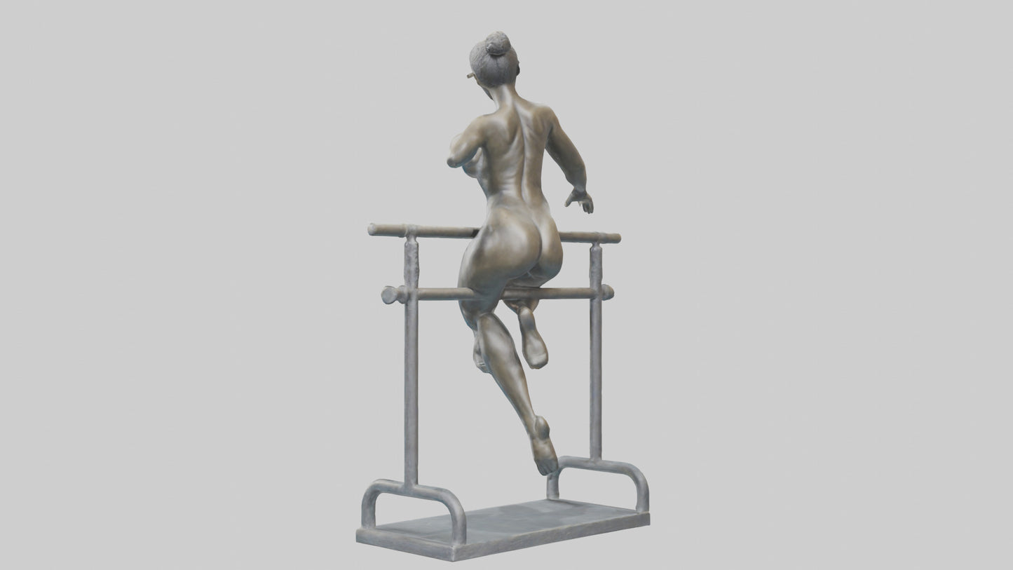 3D model Gymnast on Bars statue model VR / AR / low-poly