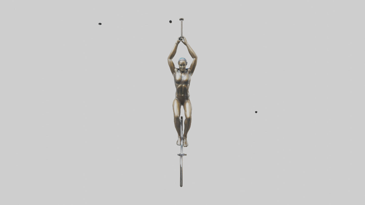 3D model Gymnast on Rings statue model VR / AR / low-poly