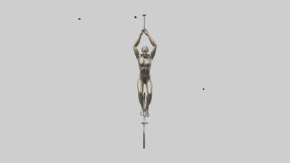 3D model Gymnast on Rings statue model VR / AR / low-poly