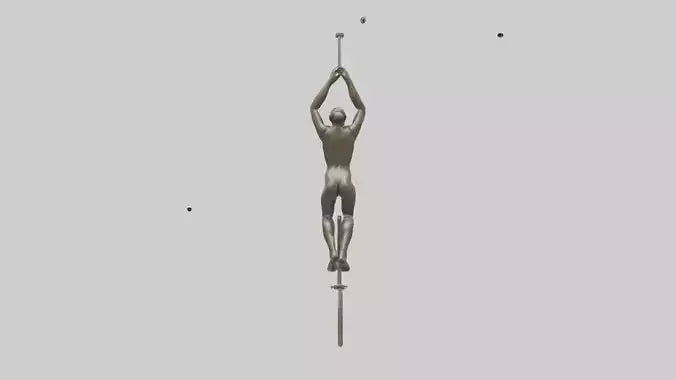 3D model Gymnast on Rings statue model VR / AR / low-poly