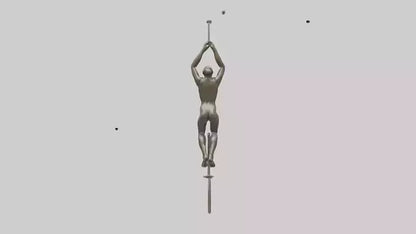 3D model Gymnast on Rings statue model VR / AR / low-poly