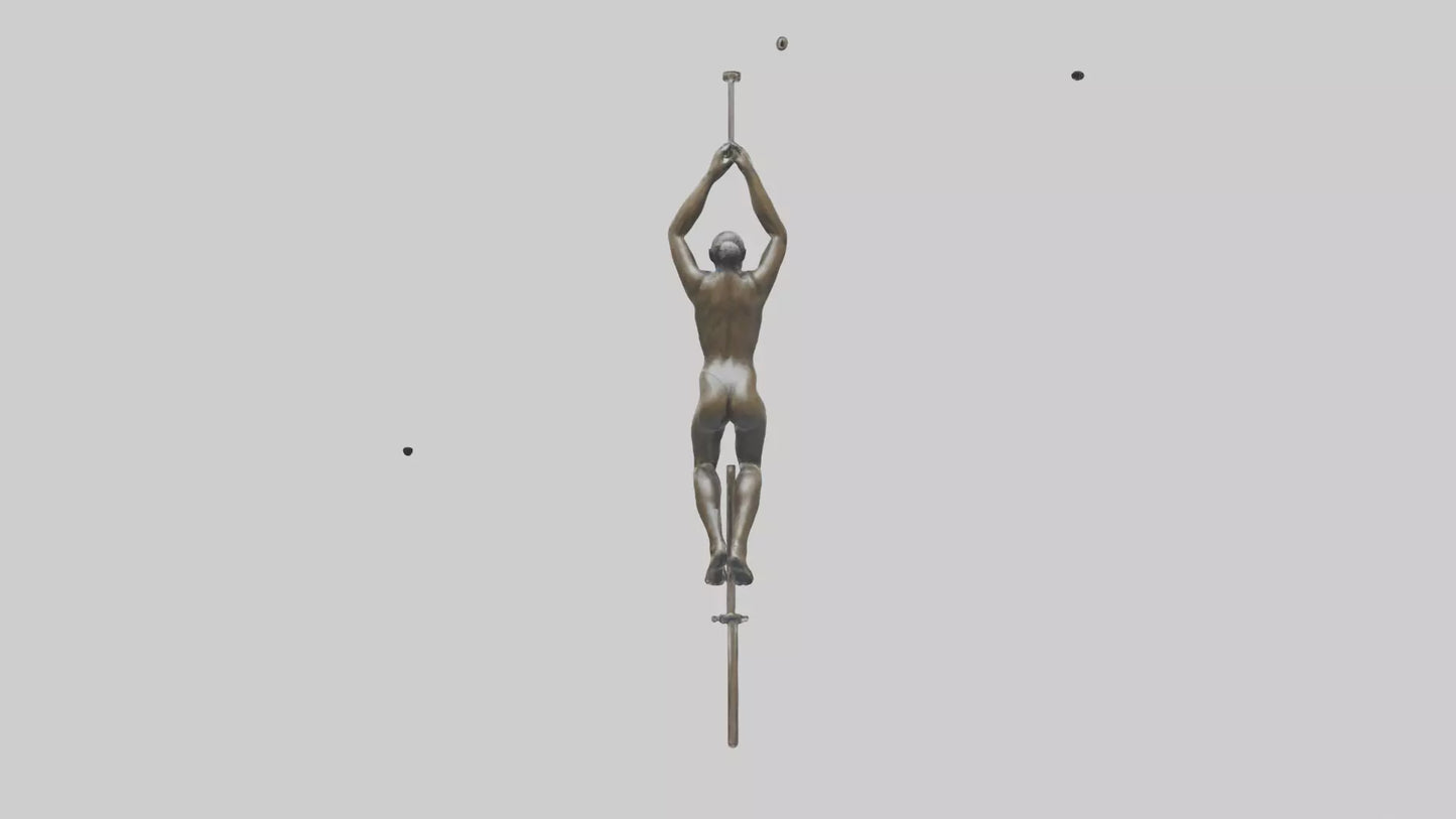 3D model Gymnast on Rings statue model VR / AR / low-poly